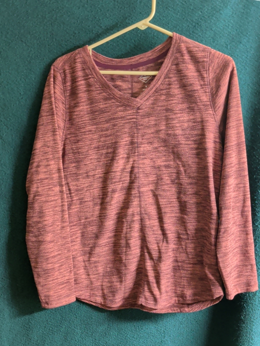 St. John's Bay Brown Heathered V-Neck Pullover